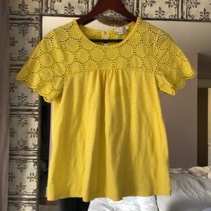 Boden Yellow Embroidered Cotton Top